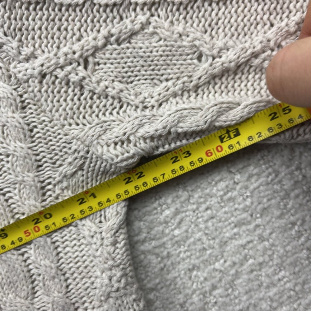 VTG 90's Cotton Road Cable Knit Turle Neck Sweater Wom Sz L Scandinavian Sailor - Picture 6 of 12